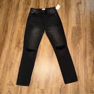 Pistola Jeans Womens 26 Keaton High Rise Slim Straight Distressed Button Fly